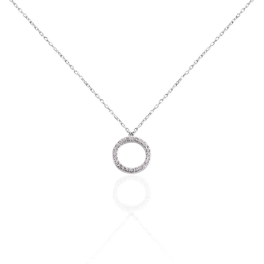 Collier Ambroisie Argent Blanc Oxyde De Zirconium-Histoire d'Or Clearance