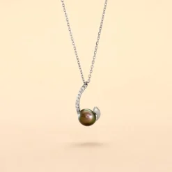 Histoire d'Or Collier Anais Or Blanc Perle De Culture Et Oxyde De Zirconium