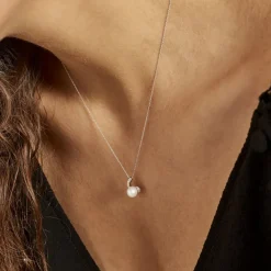 Collier Angel Or Blanc Perle De Culture Oxyde-Histoire d'Or Outlet
