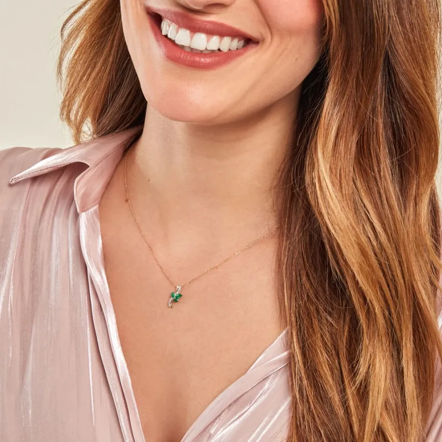 Collier Angie Or Jaune Emeraude Diamant-Histoire d'Or Clearance