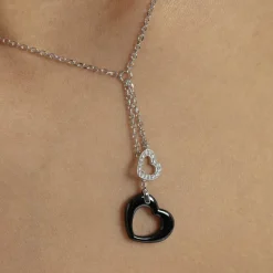 Histoire d'Or Collier Anissa Argent Blanc Céramique Et Oxyde De Zirconium