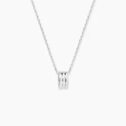 Histoire d'Or Collier Antho Argent Blanc
