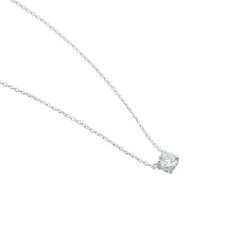 Histoire d'Or Collier Aphrodite Or Blanc Diamant Synthetique