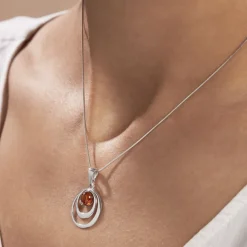 Histoire d'Or Collier Argent Blanc Alanna Ambre