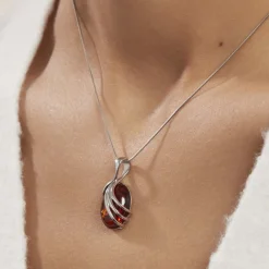 Collier Argent Blanc Aleina Ambre-Histoire d'Or