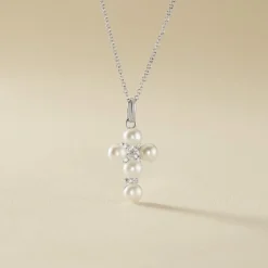 Collier Argent Blanc Burt Perles De Culture Oxydes De Zirconium-Histoire d'Or Clearance