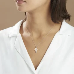 Collier Argent Blanc Burt Perles De Culture Oxydes De Zirconium-Histoire d'Or Clearance