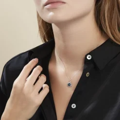 Collier Argent Blanc Clover Verre Oxydes De Zirconium-Histoire d'Or Clearance