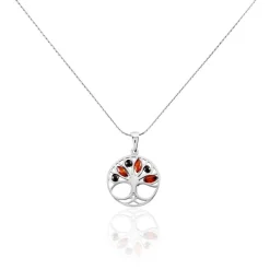 Histoire d'Or Collier Argent Blanc Odaya Ambre