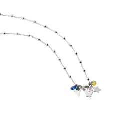 Histoire d'Or Collier Argent Blanc Paulino Pierres Artificelles