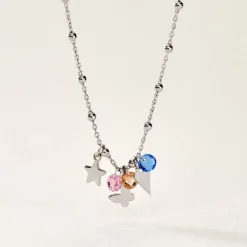 Histoire d'Or Collier Argent Blanc Paulino Pierres Artificelles