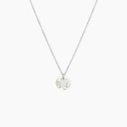 Histoire d'Or Collier Argent Blanc Pierine Nacre