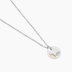Histoire d'Or Collier Argent Blanc Pierine Nacre