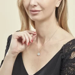 Collier Argent Eugenien Oxydes De Zirconium-Histoire d'Or New