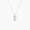 Histoire d'Or Collier Argent Jade Feuille Oxyde