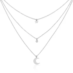 Collier Astre Argent Blanc Oxyde De Zirconium-Histoire d'Or Hot