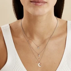 Collier Astre Argent Blanc Oxyde De Zirconium-Histoire d'Or Hot