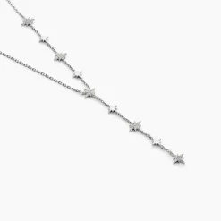 Collier Astre Precieux Argent Blanc Oxydes De Zirconium-Histoire d'Or Outlet