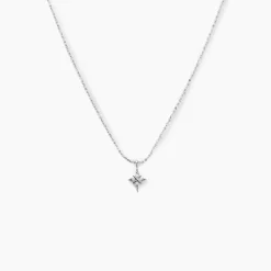 Histoire d'Or Collier Astre Precieux Argent Blanc Oxyde De Zirconium