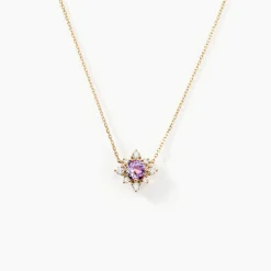 Histoire d'Or Collier Astrithr Or Jaune Améthyste Oxyde De Zirconium