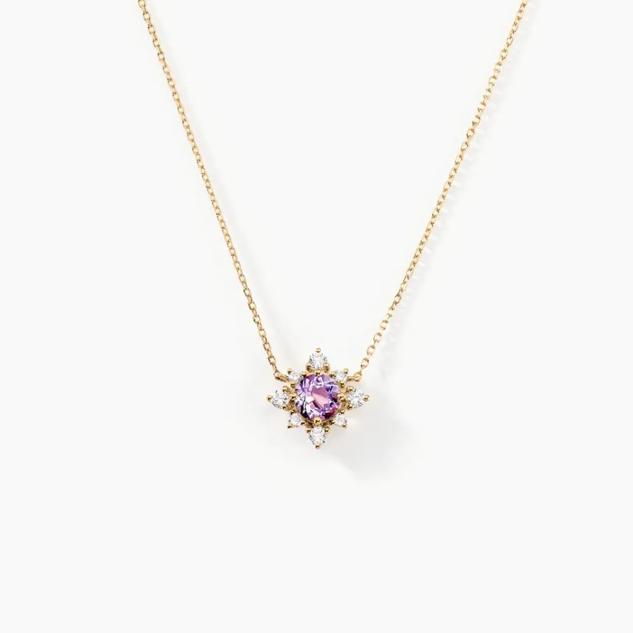 Histoire d'Or Collier Astrithr Or Jaune Améthyste Oxyde De Zirconium
