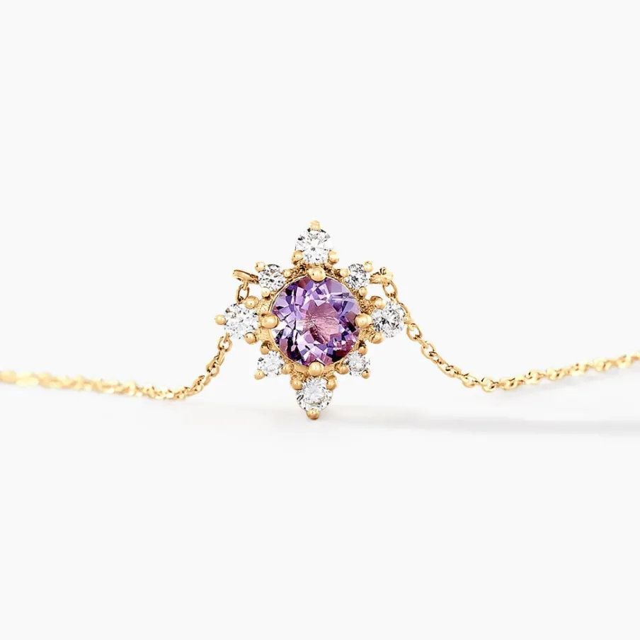 Histoire d'Or Collier Astrithr Or Jaune Améthyste Oxyde De Zirconium