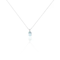 Histoire d'Or Collier Audea Or Blanc Topaze Et Oxyde De Zirconium