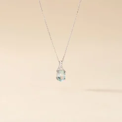 Histoire d'Or Collier Audea Or Blanc Topaze Et Oxyde De Zirconium