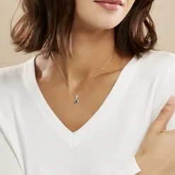 Histoire d'Or Collier Augusta Or Blanc Topaze Et Oxyde De Zirconium