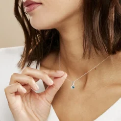 Histoire d'Or Collier Augusta Or Blanc Topaze Et Oxyde De Zirconium