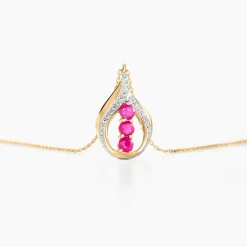 Histoire d'Or Collier Aurora Or Jaune Rubis Et Diamant