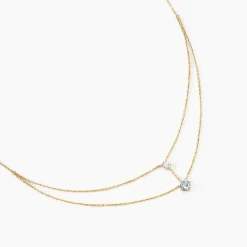 Collier Beauté Bleutée Or Jaune Topaze Oxyde De Zirconium-Histoire d'Or Discount