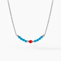 Collier Behati Argent Blanc Corail Turquoise-Histoire d'Or Discount