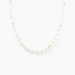 Collier Billes Or Jaune Perle De Culture-Histoire d'Or New
