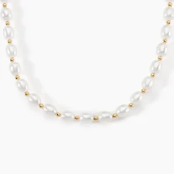 Collier Billes Or Jaune Perle De Culture-Histoire d'Or