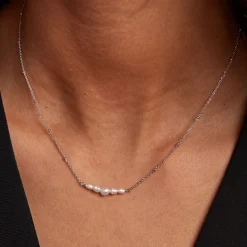 Collier Blaine Argent Blanc Perle De Culture-Histoire d'Or Best