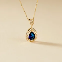 Histoire d'Or Collier Brigita Plaqué Or Pierre De Synthese Et Oxyde De Zirconium