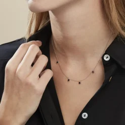 Collier Callias Argent Blanc Oxyde De Zirconium Noir-Histoire d'Or Hot