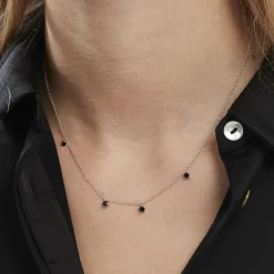 Collier Callias Argent Blanc Oxyde De Zirconium Noir-Histoire d'Or Hot