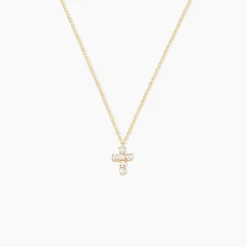 Collier Canice Croix Or Jaune Oxyde De Zirconium-Histoire d'Or Sale