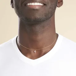 Collier Canice Croix Or Jaune Oxyde De Zirconium-Histoire d'Or Sale