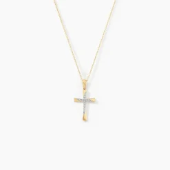 Collier Canice Croix Or Jaune Diamant-Histoire d'Or Online