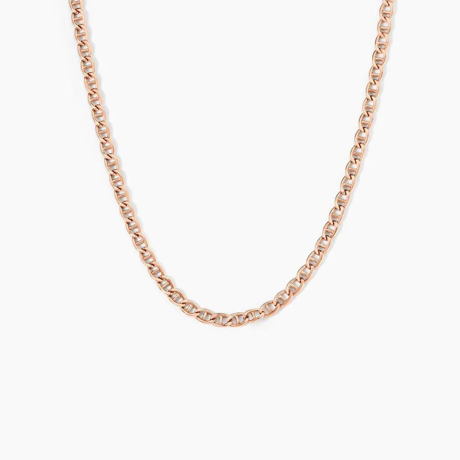 Histoire d'Or Collier Capucin Or Rose Maille Marine Plate