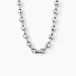 Histoire d'Or Collier Carrus Maille Grain De Cafe Argent Blanc