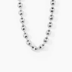 Collier Carrus Maille Grain De Cafe Argent Blanc-Histoire d'Or Best