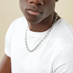 Collier Carrus Maille Grain De Cafe Argent Blanc-Histoire d'Or Best