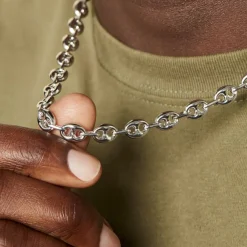 Collier Carrus Maille Grain De Cafe Argent Blanc-Histoire d'Or Best