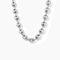 Histoire d'Or Collier Carrus Maille Grain De Cafe Argent Blanc