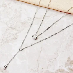 Histoire d'Or Collier Cate Argent Blanc Oxyde De Zirconium