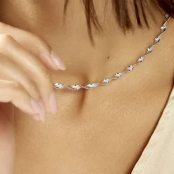 Collier Ciana Torsade Diamante Argent Blanc-Histoire d'Or Hot
